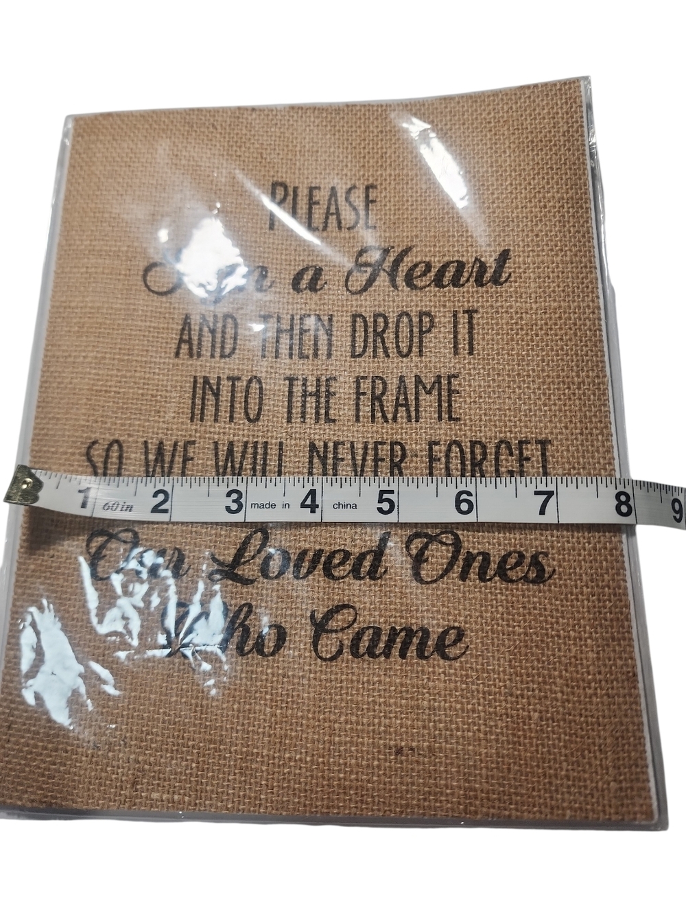 Rustic Burlap 'Sign a Heart' Memory Frame Accent - Picture 6 of 6
